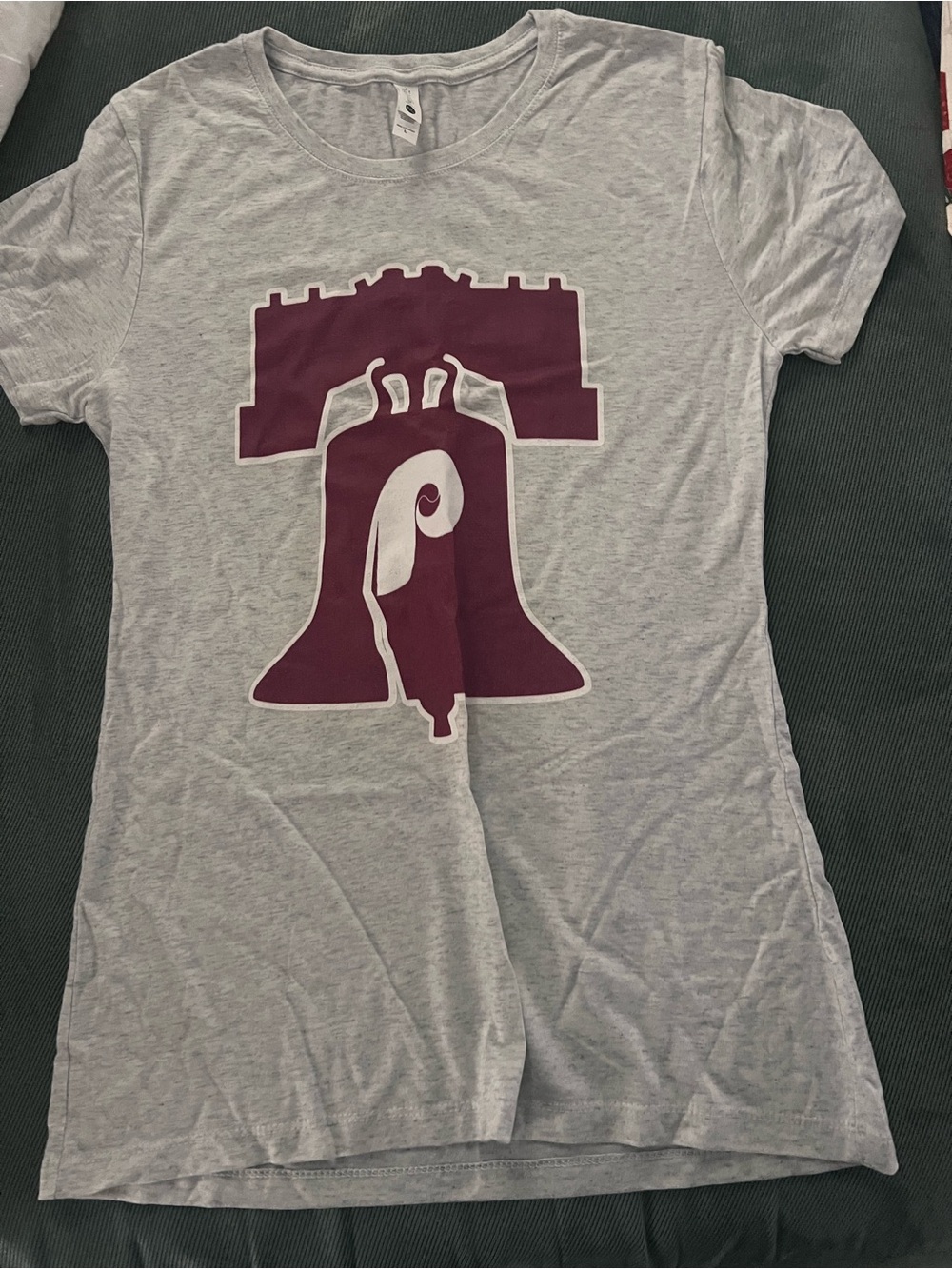 Women’s Light Gray Phillies Maroon Liberty Bell Graphic
